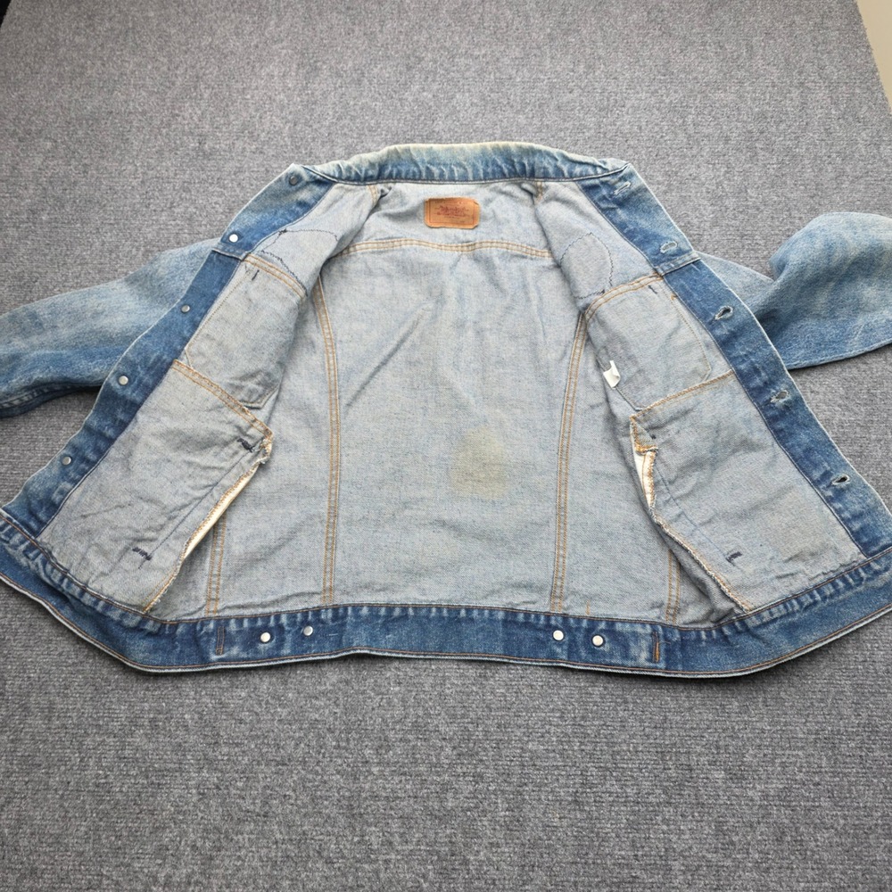 Vintage 1984 Levis 70506 Denim Trucker Jacket 40 USA Harley Biker Patch HOG - Picture 5 of 9